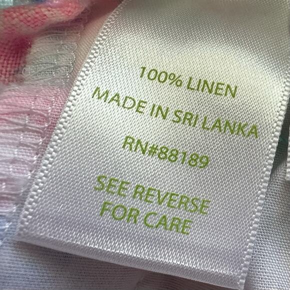 Women Sz Small Lilly Pulitzer Ladies Taron Mid-rise 100%linen Pants Flock of Fun - Picture 6 of 6